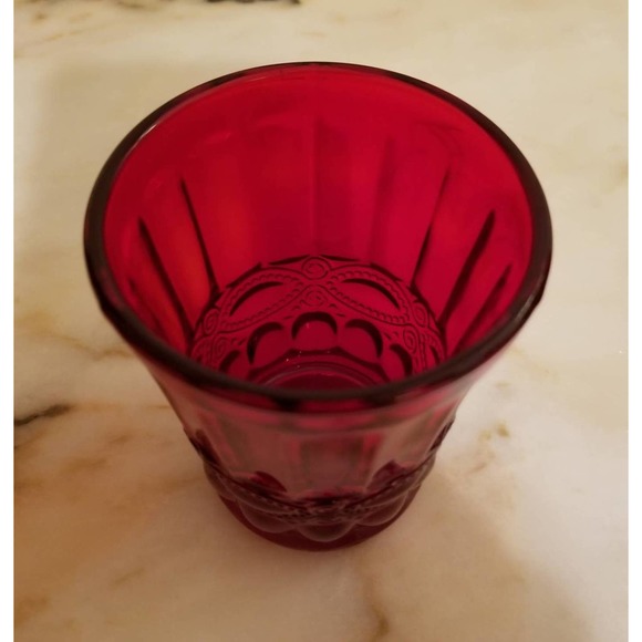 L.G. Wright Set Of 6 Ruby Red Eye Winker Flat Tumblers - Picture 6 of 6